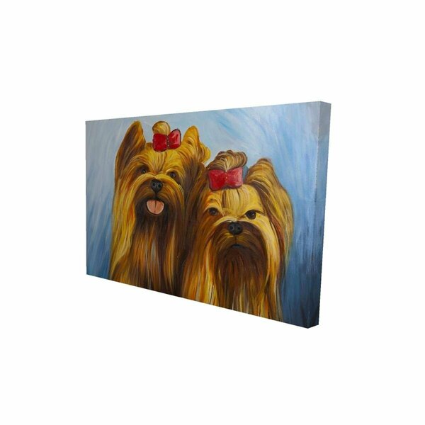 Fondo 20 x 30 in. Two Smiling Dogs with Bow Tie-Print on Canvas FO2789135